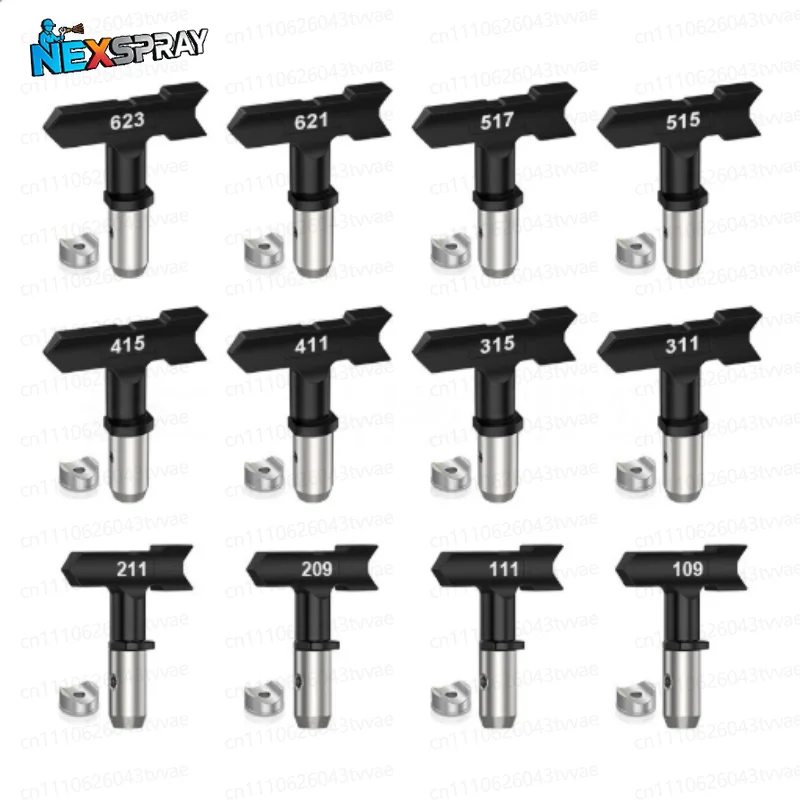1pcs 108/110/516/514/620/720/820/826 Airless Paint Spray Sprayer Black Reversible Tip Airless Spray Nozzles Spray Tips