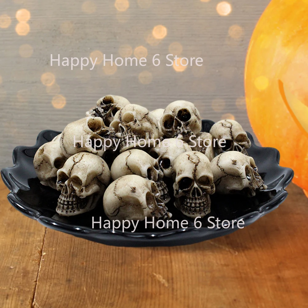 

20Pcs Gothic Skull/ Mushroom Sculptures Collectable Halloween Decoration Skeleton / Mushroom Ornament Landscape Garden Potted