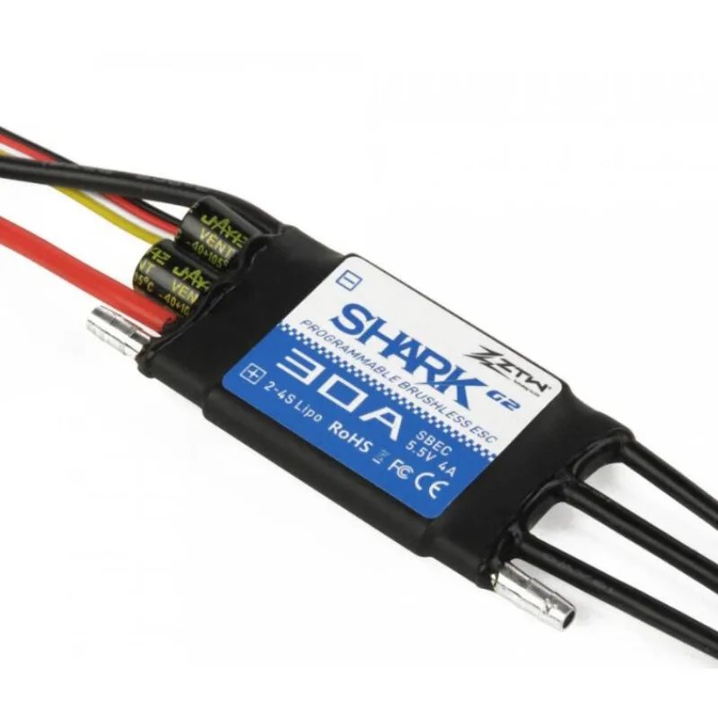 

ZTW Shark 30A G2 BEC Waterproof Brushless ESC for Boat with Water-cooling System RC Boat Model
