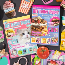 Mr. Paper, 45 Sheets/book, Creative Material Book for Food Parties, 3D Pull-out Card, Message Paper, Decorative Scrapbook