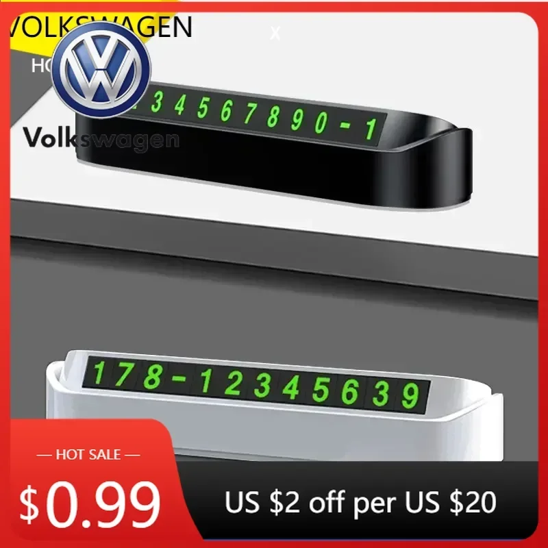 

For VOLKSWAGEN VW 2025 Hot Car Temporary Parking Card Phone Number Card Plate Car Styling For Volkswagen Golf-5 6 7 MK6 Jetta La