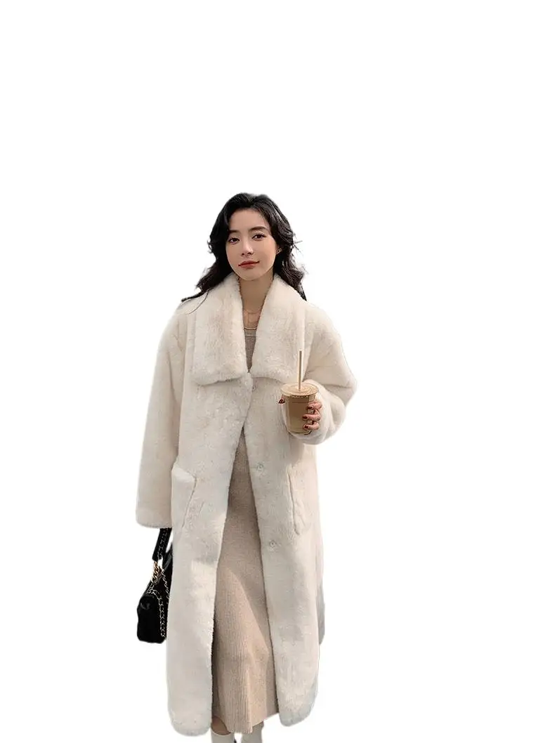 

2025 Women's Clothing Mid-Length Thickened Faux Fur Coat Winter New 1117