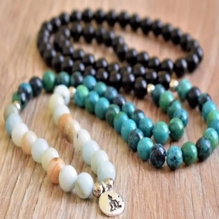 

Handmade natural stone bead 108 bracelet,men's cuff button bracelet,Ramadan prayer bead,women's meditation,holiday gift