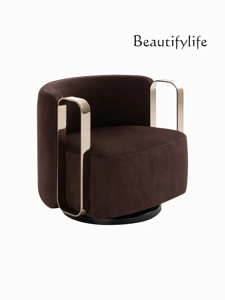 Italian Light Luxury Soft Bag Single Sofa Post-Modern Minimalist Designer Model Rotating Leisure Chair