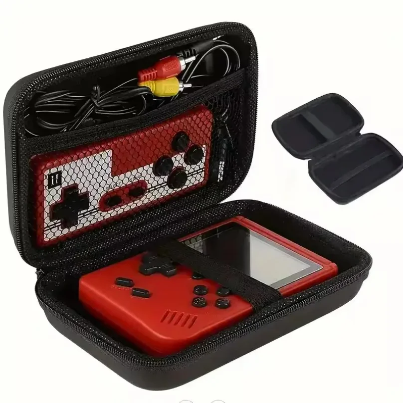 Retro Handheld Game Console Case, Protective Travel Retro Mini Game Player Carrying Box for Charging Cable, Earplugs, Batteries