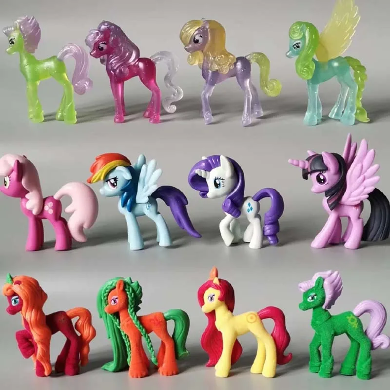 Hasbro My Little Pony Figure Twilight Sparkle Applejack Rarity Fluttershy Princess Celestia Anime Cartoon Doll Model Toy Gifts