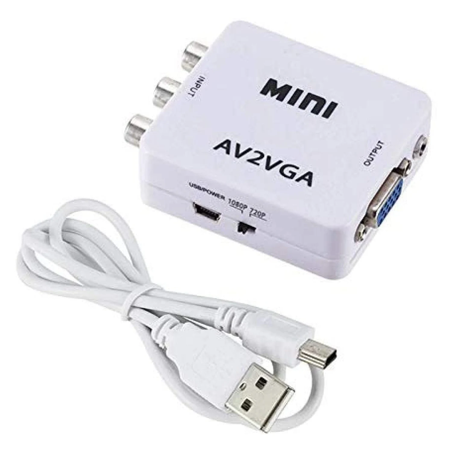 Mini HD AV2VGA Video Converter Convertor with 3.5mm Audio AV to VGA Converter Conversor for PC to TV HD Computer to