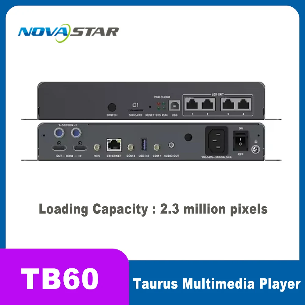 

Novastar TB60 Full Color LED Panel Video Wall Player LED Digital Signage LED Screen Pixel Display WiFi USB HDMI Port Controller