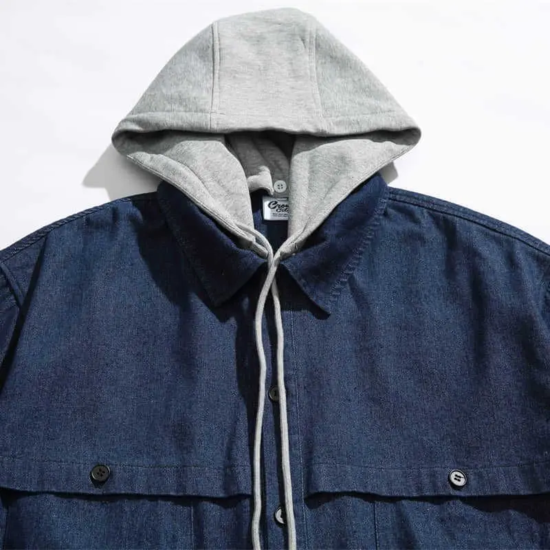 2025SS Japanese Kapital Vintage Fashion Brand Detachable Hooded Denim Coat  Men's Multi Pocket Shirt Jacket