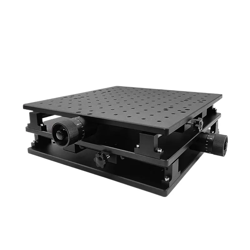 XY Axis Manual Precision Stage, Large Travel Micrometer Sliding Table for Laser Marking Machine, Crossed Roller Guide, Fine