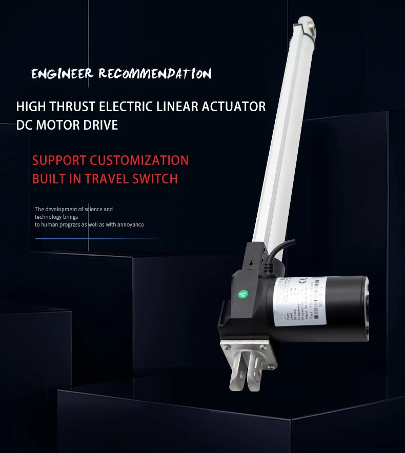 Aluminum Alloy Medical Usage 100mm Stroke 6000n 4mm/s Speed 12v 24v Dc Electric Linear Actuator