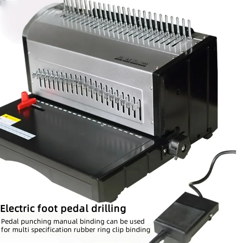 21-hole electric binding machine rubber ring binder for punching holes in financial vouchers documents archives and loose-leaf
