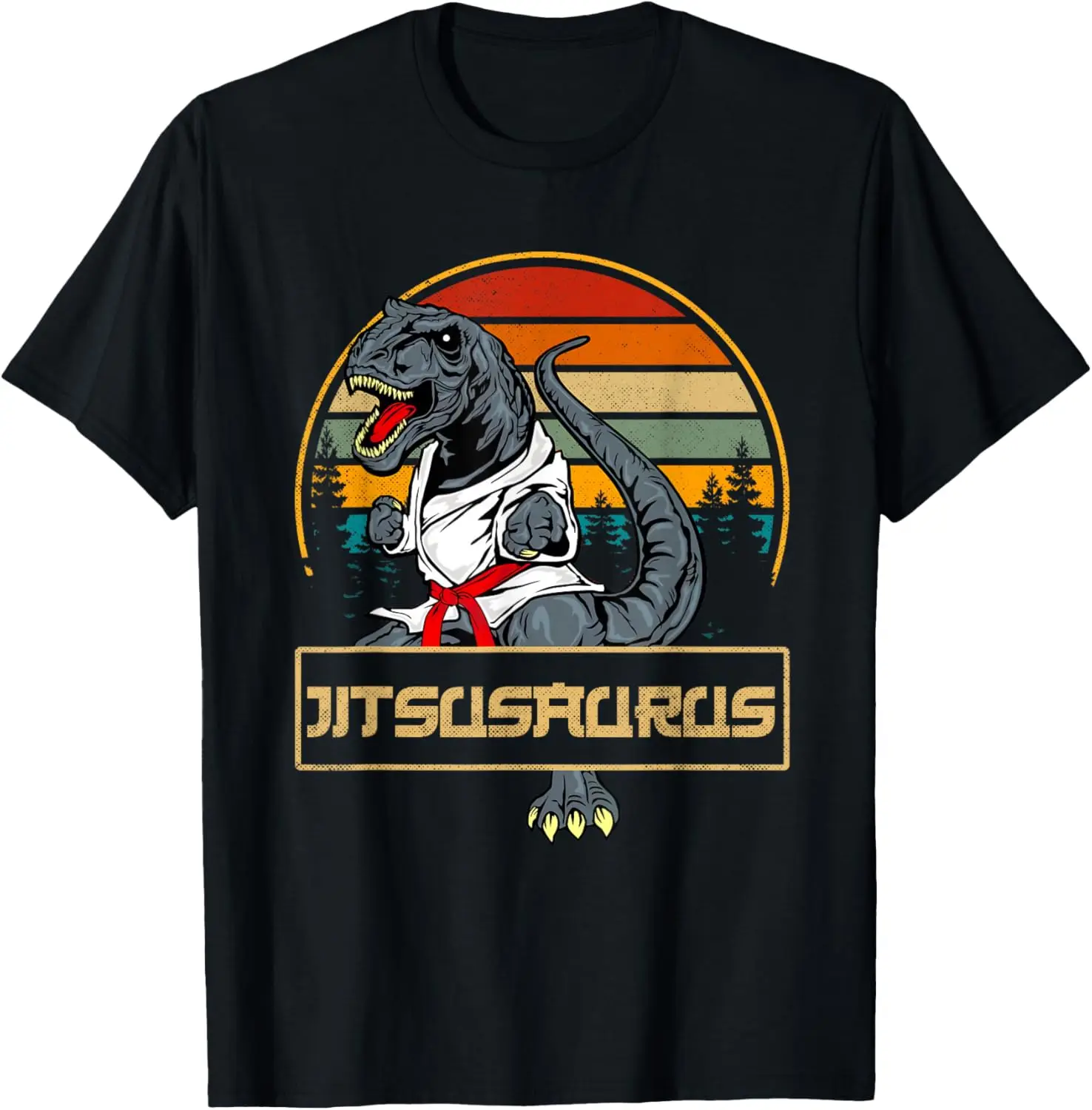 Jitsusaurus Funny Jiu Jitsu T-Rex BJJ MMA Martial Arts Gifts T-Shirt Men Clothing Graphic T Shirts Adult Short Sleeve Cotton Tee