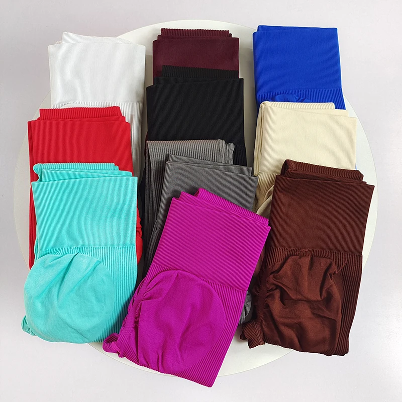 Seamless High-elasticity Fitness Leggings High-waisted Ribbed Hip-lifting Leggings Running Fitness Yoga Pants Fast Delivery