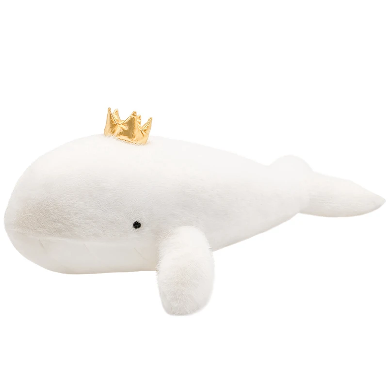 Balena blanca, juguete de peluche suave bajo el mar, corona, ballena, lindo Animal del océano, muñecos de peluche, regalos para niñas, decoración de cumpleaños para niños