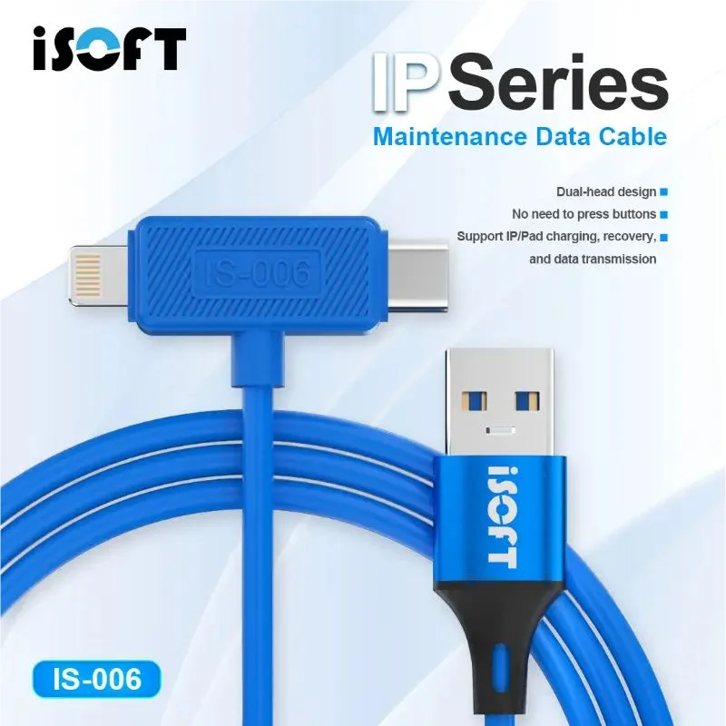

ISOFT IS-006 Dual Interface Data Recovery Cable For iPhone Flashing & Transmission Quick Startup DFU Purple Screen Repair Line