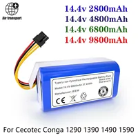 100% New 14.4v 6800mAh Lithium-ion Battery For Cecotec Conga 1290 1390 1490 1590 Replacement Robot Vacuum Cleaner Battery
