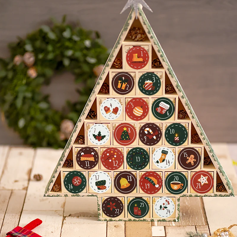24Pcs/sheet Merry Christmas Advent Calendar Number Sticker DIY Cookie Candy Gift Seal Label Sticker Christmas Decor 2025New Year