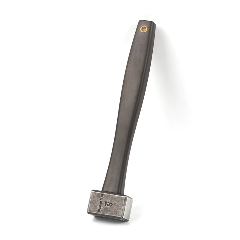 440C Steel Hammer Hardness HRC57 MINI 29x25MM Square Hammer CNC Chamfered Blackened Stonewashed with Ebony Handle 280G