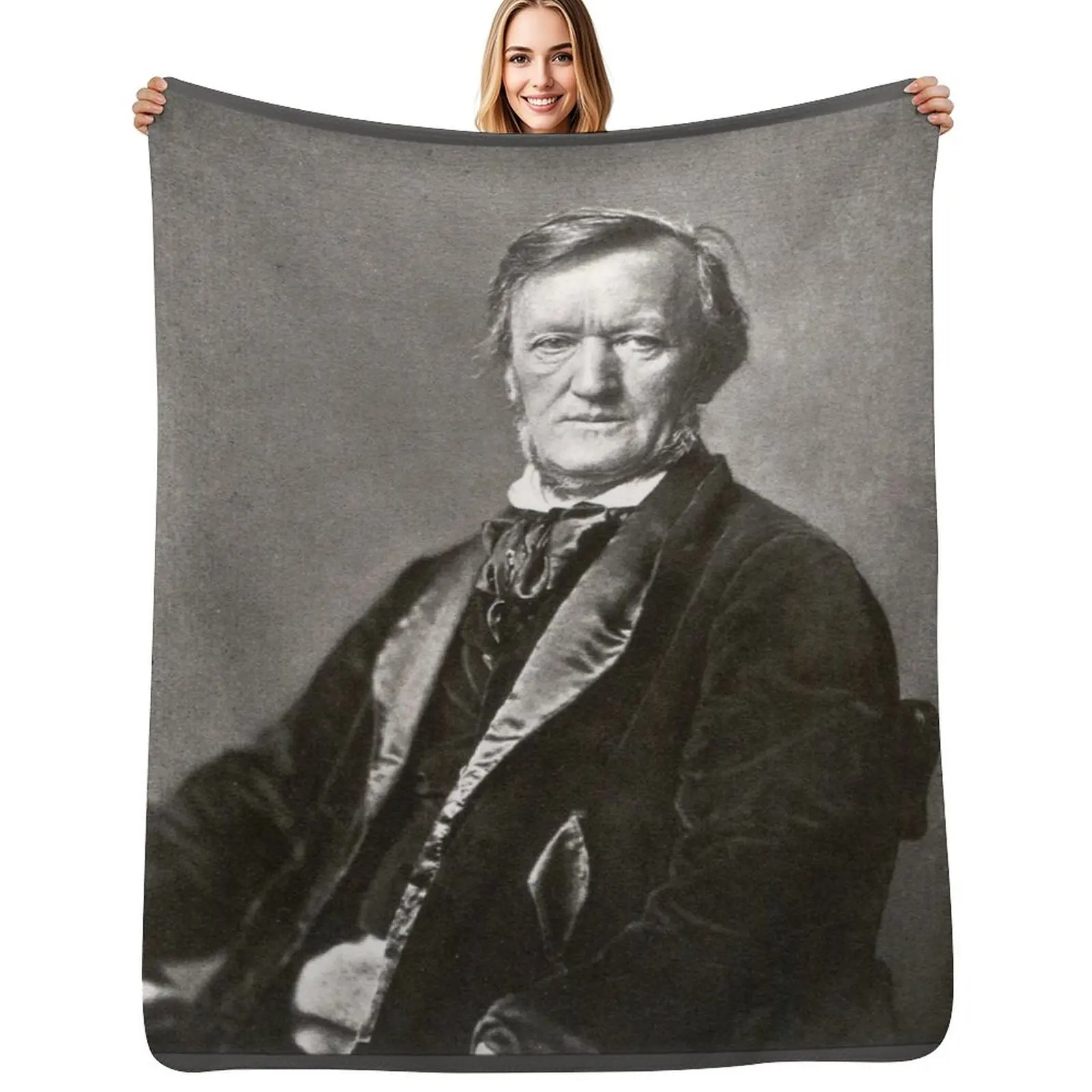 

Richard Wagner 1871 Throw Blanket Luxurious Soft Fuzzy Blanket for Sofa Bed