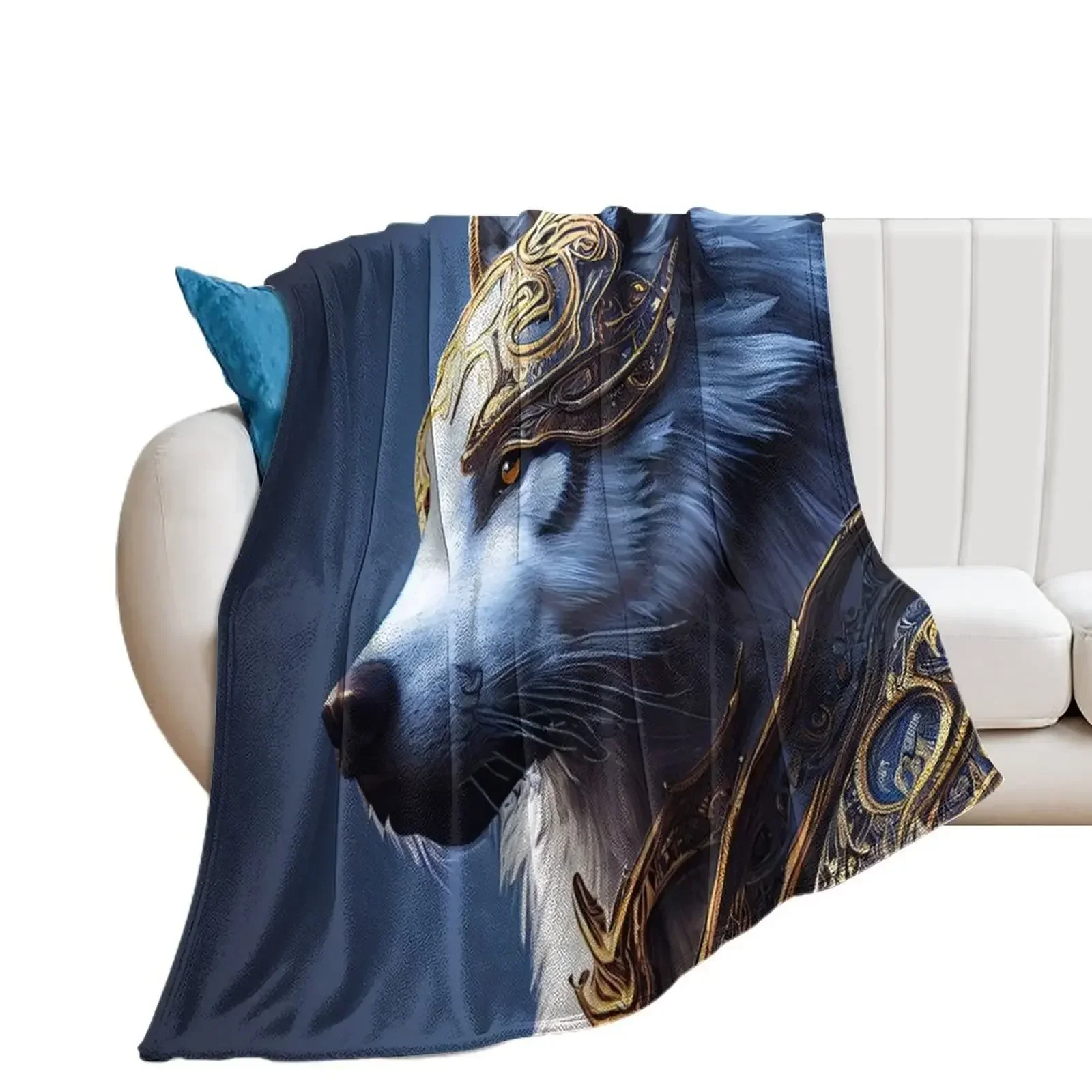 

Leader wolf in armor Throw Blanket Beautifuls For Decorative Sofa Blankets