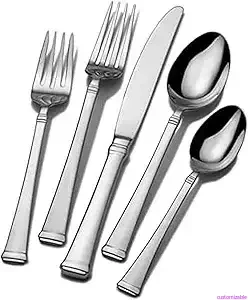 

Mikasa Harmony 65-Piece Stainless Steel Flatware Set, Serving 12, with 18/10 Silverware including Forks, Knives, Spoons, and Ser