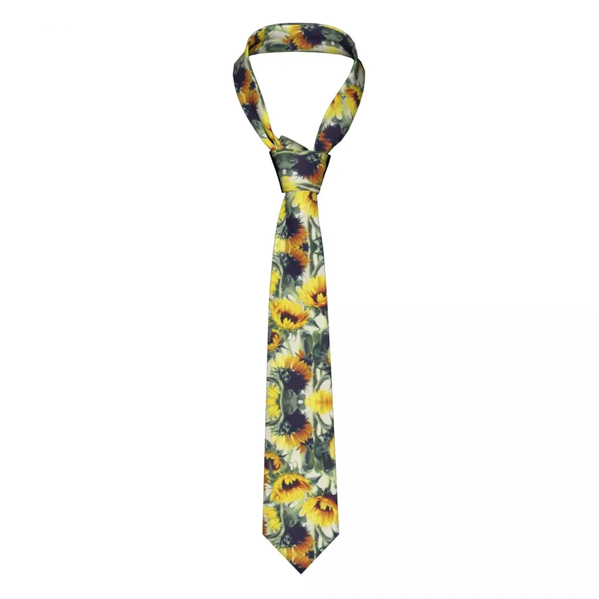 

Pretty Sunflower Necktie Men Slim Polyester 8 cm Narrow Yellow Flower Floral Summer Daisy Neck Ties Shirt Accessories Gravatas