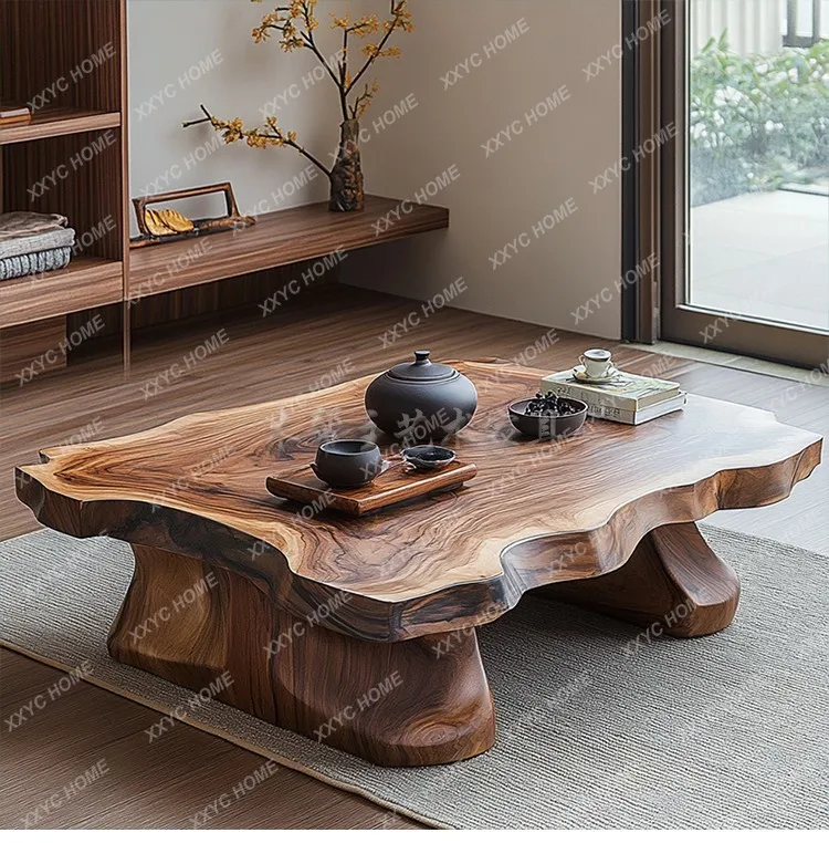 XX Wabi Sabi retro style old wood low coffee table simple modern atmosphere tea table
