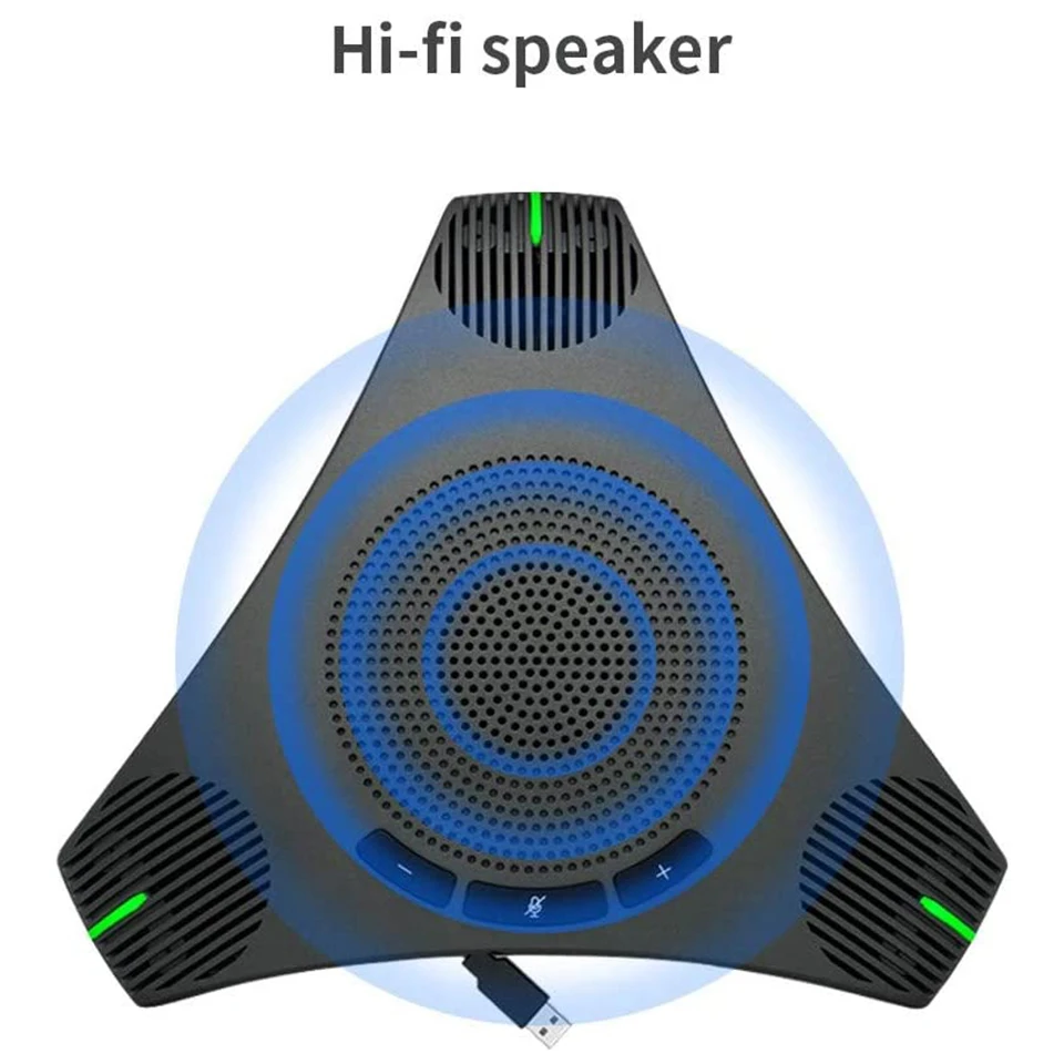 Conference Microphone 360° Omnidirectional USB Speakerphone Microphone Noise Reduction/Echo Cancellation Computer Microphone