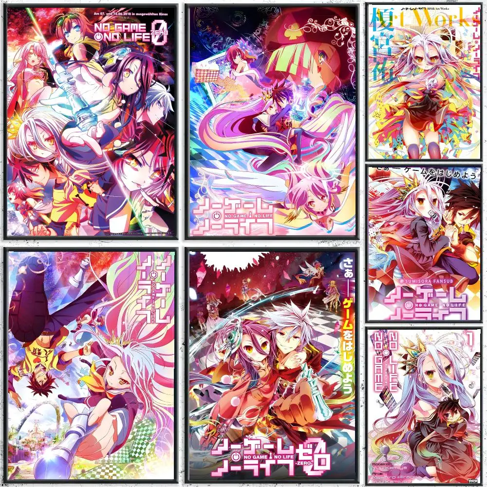 Anime N-No Game No Life Poster Reteo Wall Art Aesthetic Room Decor Print Living Room Bedroom Home Decoration