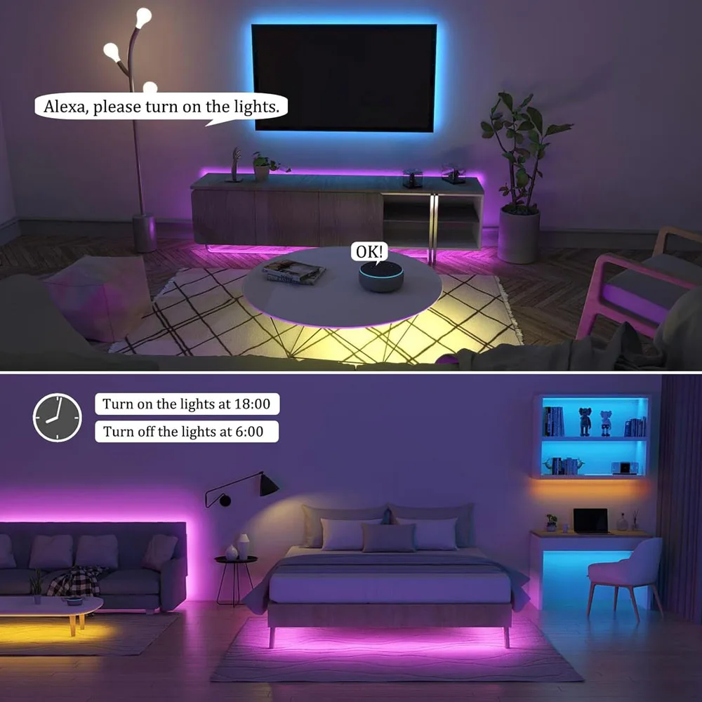 Tuya Zigbee 3.0 COB RGB + CCT LED Strip Liner Light 24V Dimbare Room Decor Lamp RF Touch Panel afstandsbediening voor Alexa Google Assistent