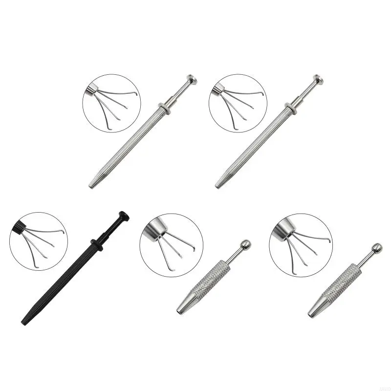 A6hd piercing bola grabber ferramenta pegar ferramenta com 4 pinos titular pinças garra diamante para peças pequenas captador