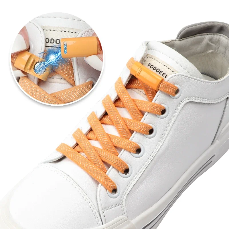 

Эластичные шнурки без завязывания с металлическим замком, магнитные, плоские, подходят для всех видов обуви, унисекс, аксессуары для обуви, ленивые шнурки