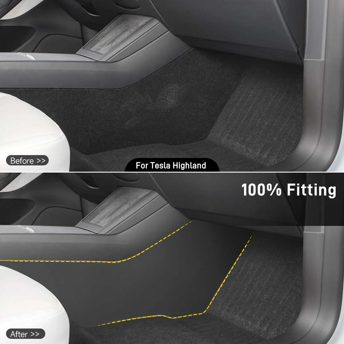 For Tesla Model 3 Y Highland Juniper Center Console Two Side Panel Anti Kick Pad Protector Durable TPE Anti-dirt Protective