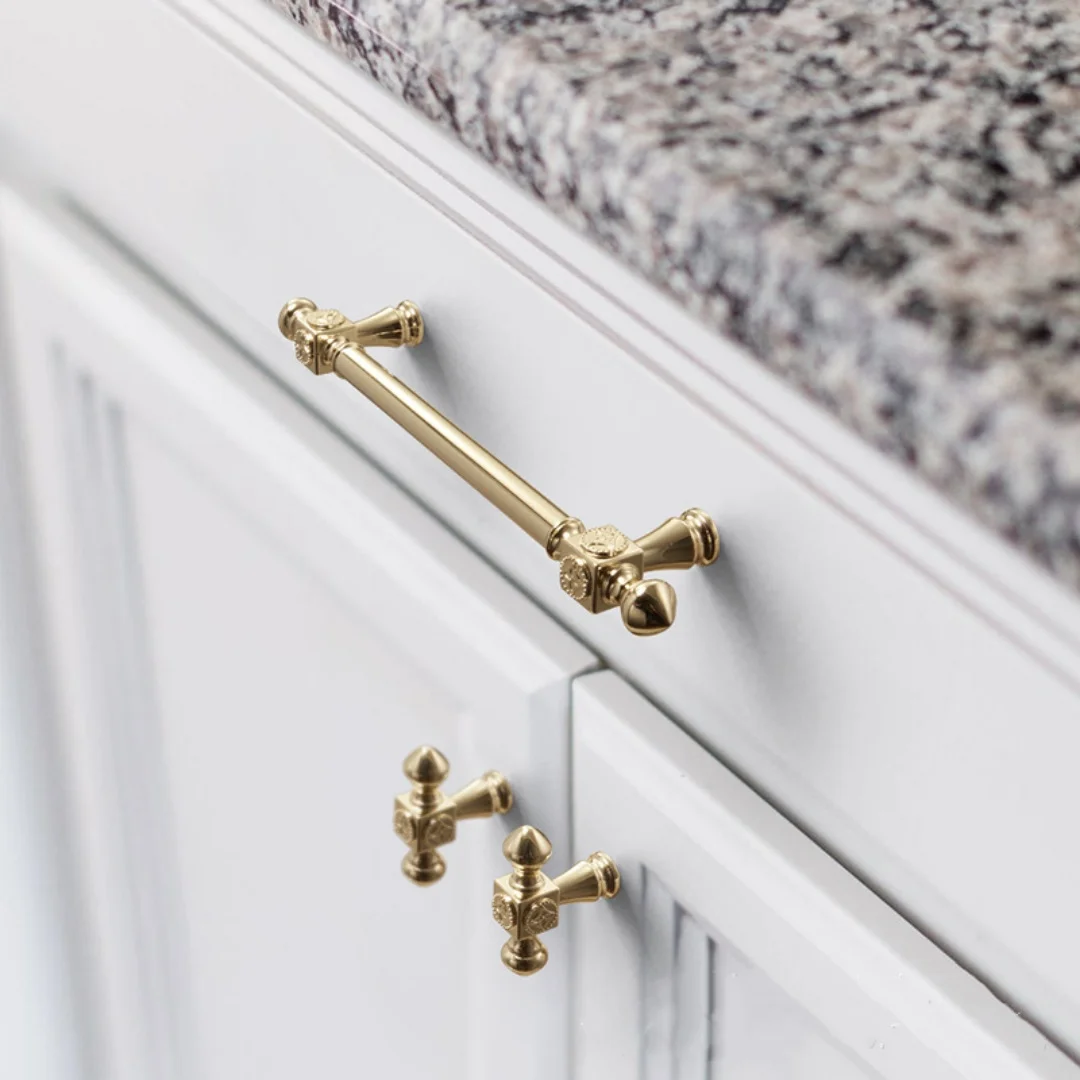 128 192mm Modern Simple Fashion Shiny Nickel Stain Brass Wardrobe Cupboard Door Handle Gold Drawer Shoe Cabinet Kitchen Knob