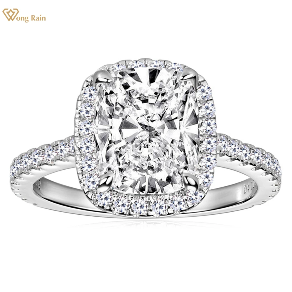 

Wong Rain 100% стерлинговое серебро 925 пробы 3EX VVS1 D Цвет Cushion Cut 4 CT Настоящий муассанит с бриллиантами Драгоценные камни Кольца Обручальные ювелирные изделия