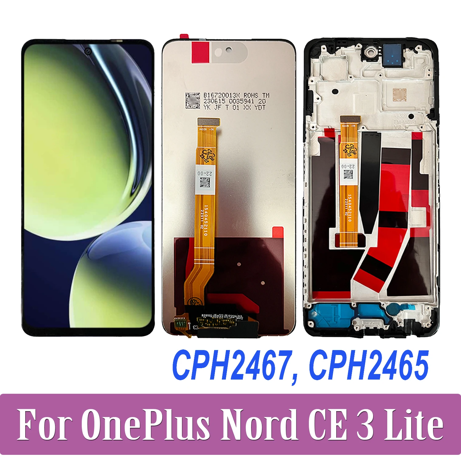 

ЖК-дисплей с сенсорным экраном и дигитайзером в сборе для OnePlus Nord CE 3 CE3 Lite CPH2467 CPH2465