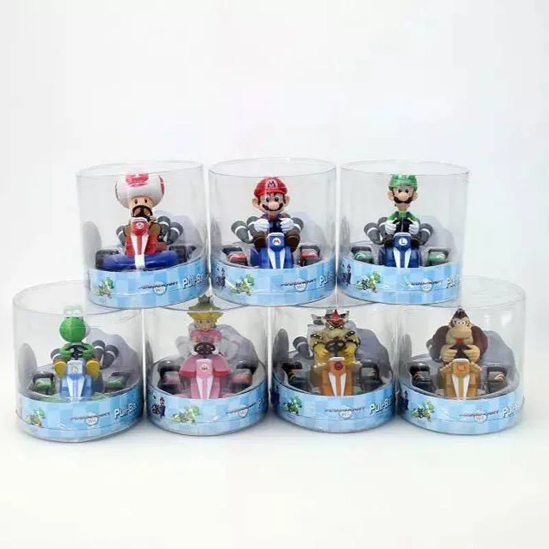 

Mario Kart Figure Mario Power Car Cartoon Action Figure Cute PVC Model Desktop Ornaments decoration Children's Day Gift
