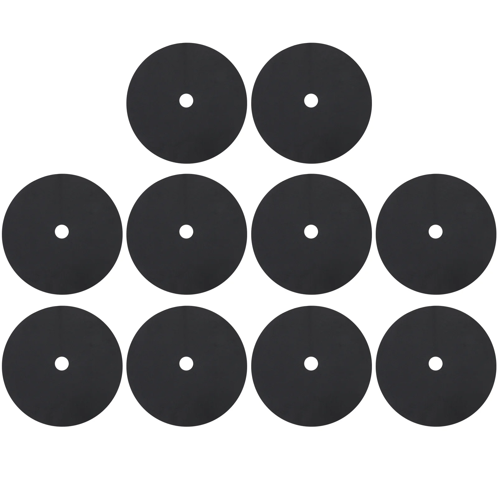 

10pcs Weed Control Fabric Black Non-Woven Garden Cloth 52Cm Outer 6Cm Inner Hole Thickened Durable For Plants Trees Orchard Yard