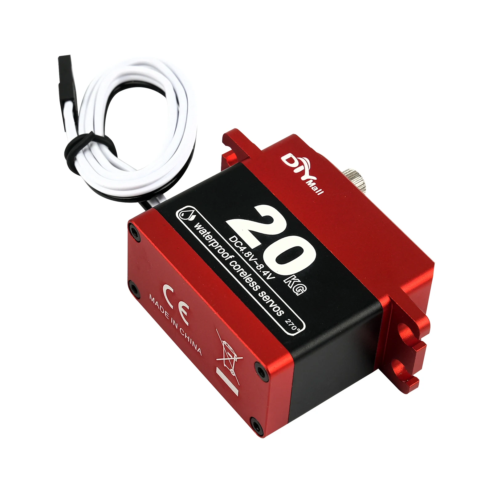 20kg.cm PWM Digital Servo Coreless Motor Full Metal Gear Large Torque Standard Servos Waterproof for 1/8 1/10 DIY RC Car Trucks