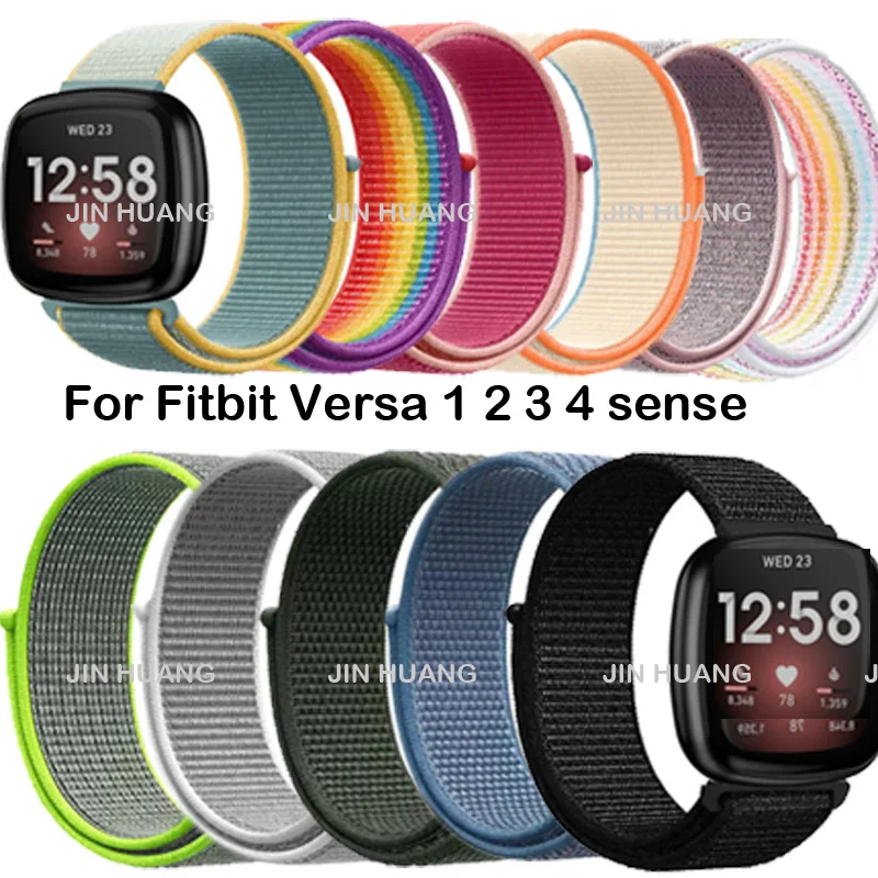 Nylon Strap for Fitbit Versa 4 3 2 Lite Smart watch band replacment Watchband for Fitbit Sense 2 Loop Correa Bracelet