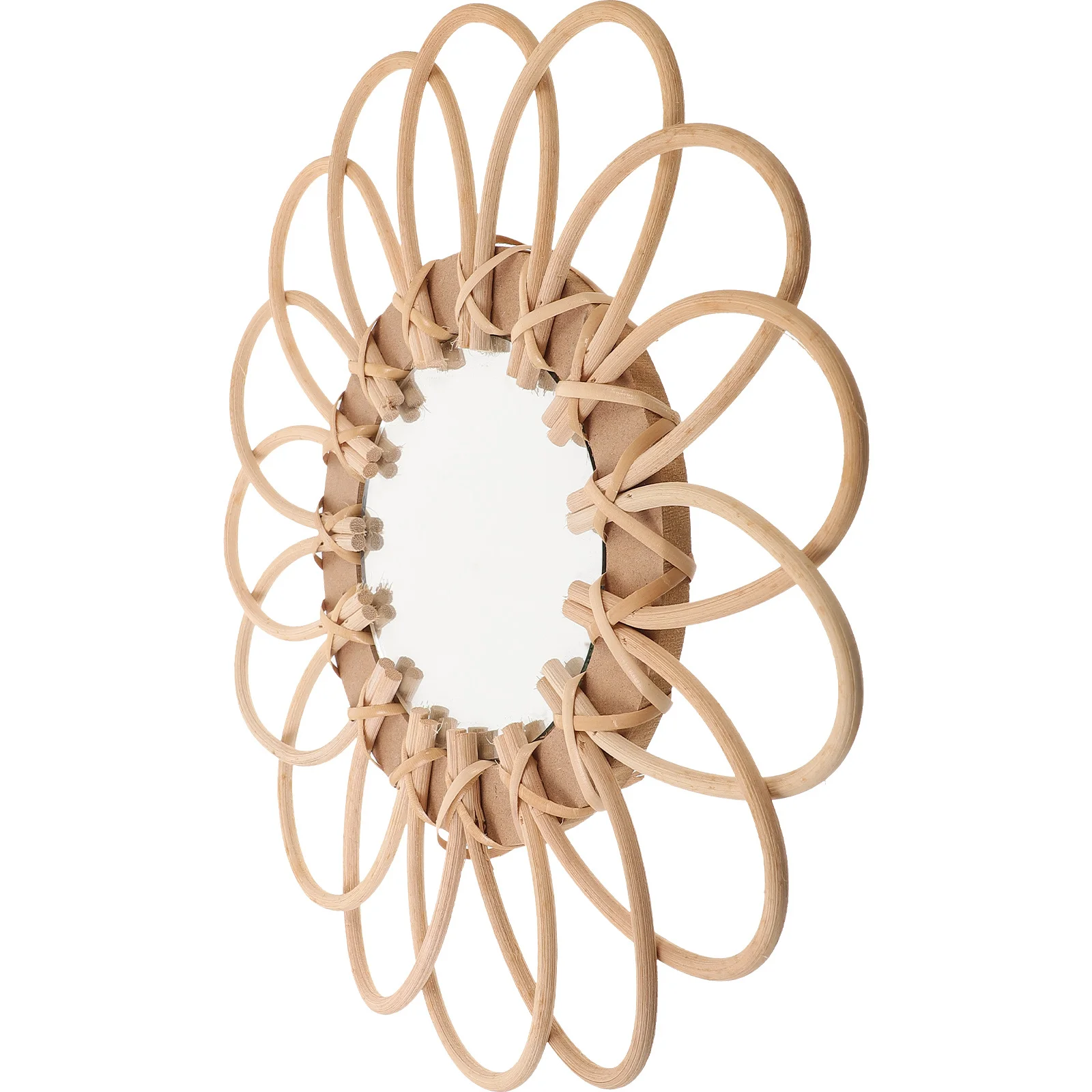 

Handmade Woven Wall Decorative Vanity Hanging Makeup Mirror For Dormitory Home Bedroom Boho Style Indoor Entryway Hairdressing