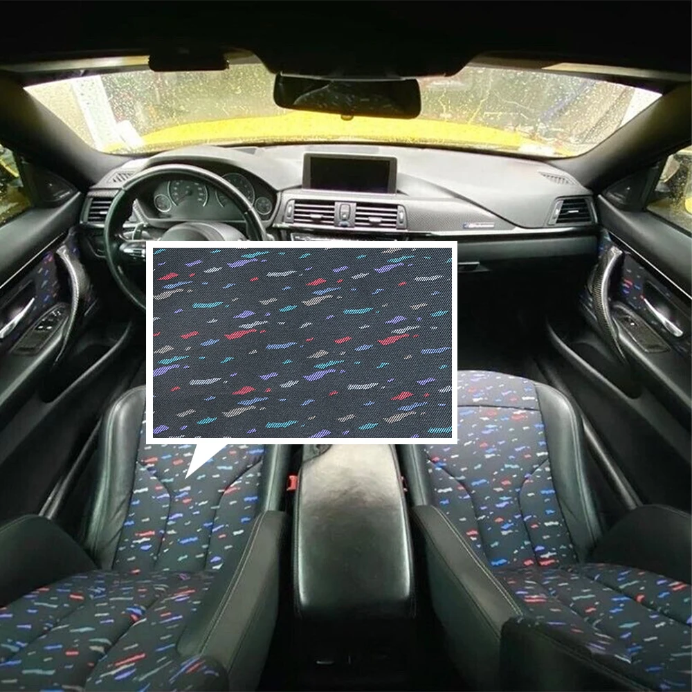 

1PCS Le Mans Confetti High Quality Hyper Seat Cover Fabric JDM Style Racing Car Bucket Seat Cloth