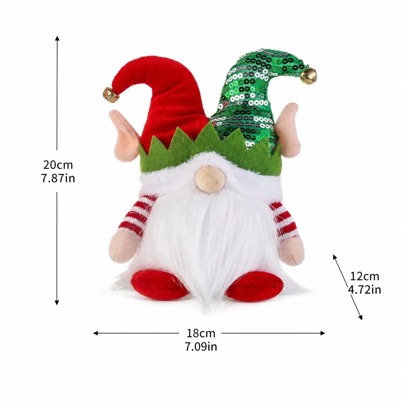 Christmas Sequin Gnome Figurine Xmas Glitter Faceless Dwarf Ornament Tabletop Standing Gnome Holiday Decor Home Shelf Decoration