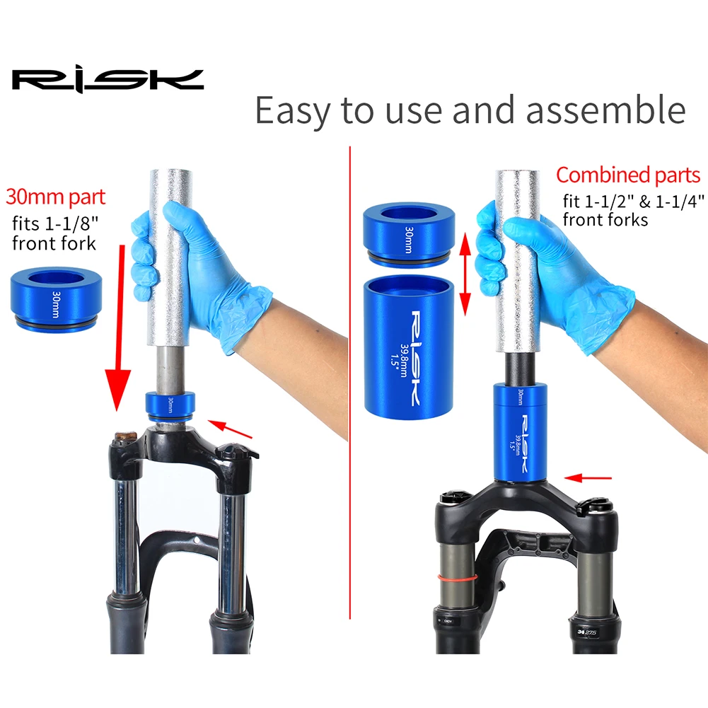 

RISK велосипедная передняя вилка, инструмент для установки короны, практичная гарнитура для горного велосипеда, инструмент для прессования, противоскользящие принадлежности для ремонта