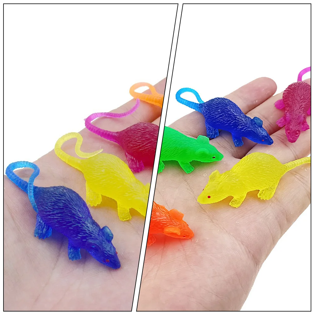 Mini souris simulée en plastique, faux rat, cadeaux de farce, petit modèle, jouets fantaisie miniatures en PVC, parodie de fête, 6 pièces