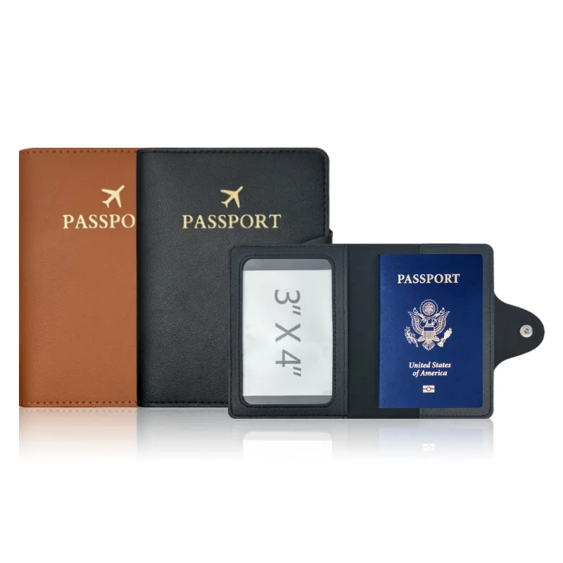 

New PU Leather Passport Case Holder Travel Document Cover for Women Men