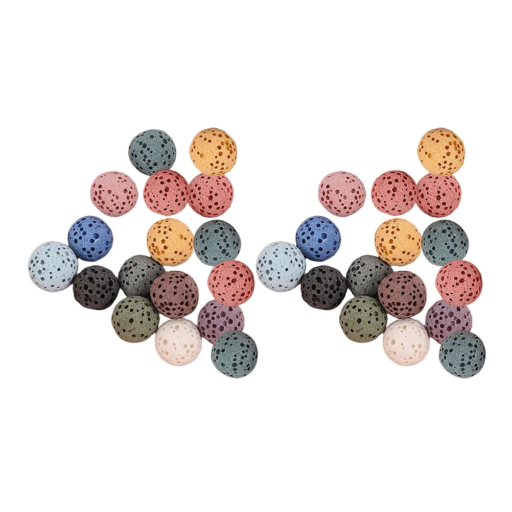 33pcs Volcanic Stone Diffuser Beads 10Mm Round No-Hole Design For Car Home Office Essential Oil Fragrance Aroma