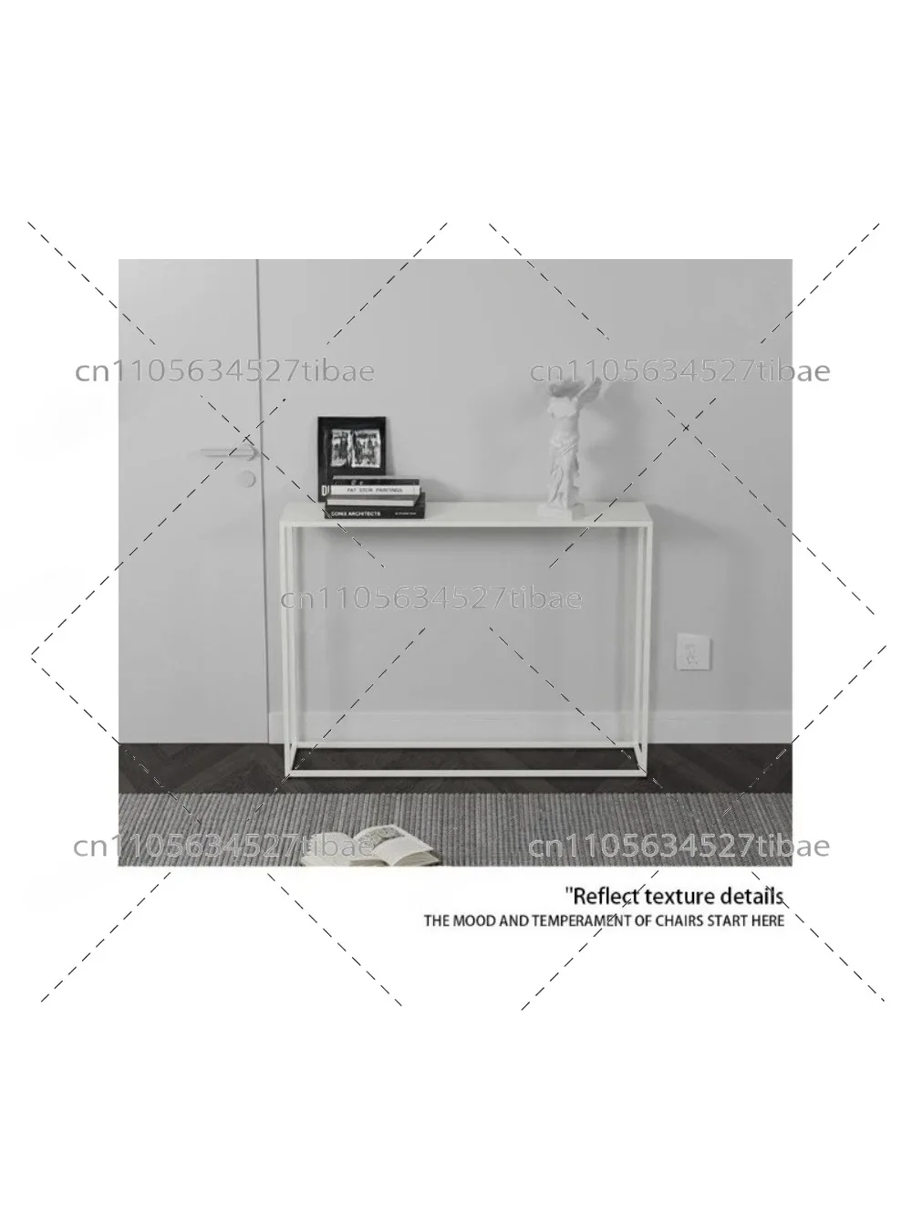 Wrought iron entrance table modern simple wall strip case floor booth entrance table sofa rear shelf narrow gap