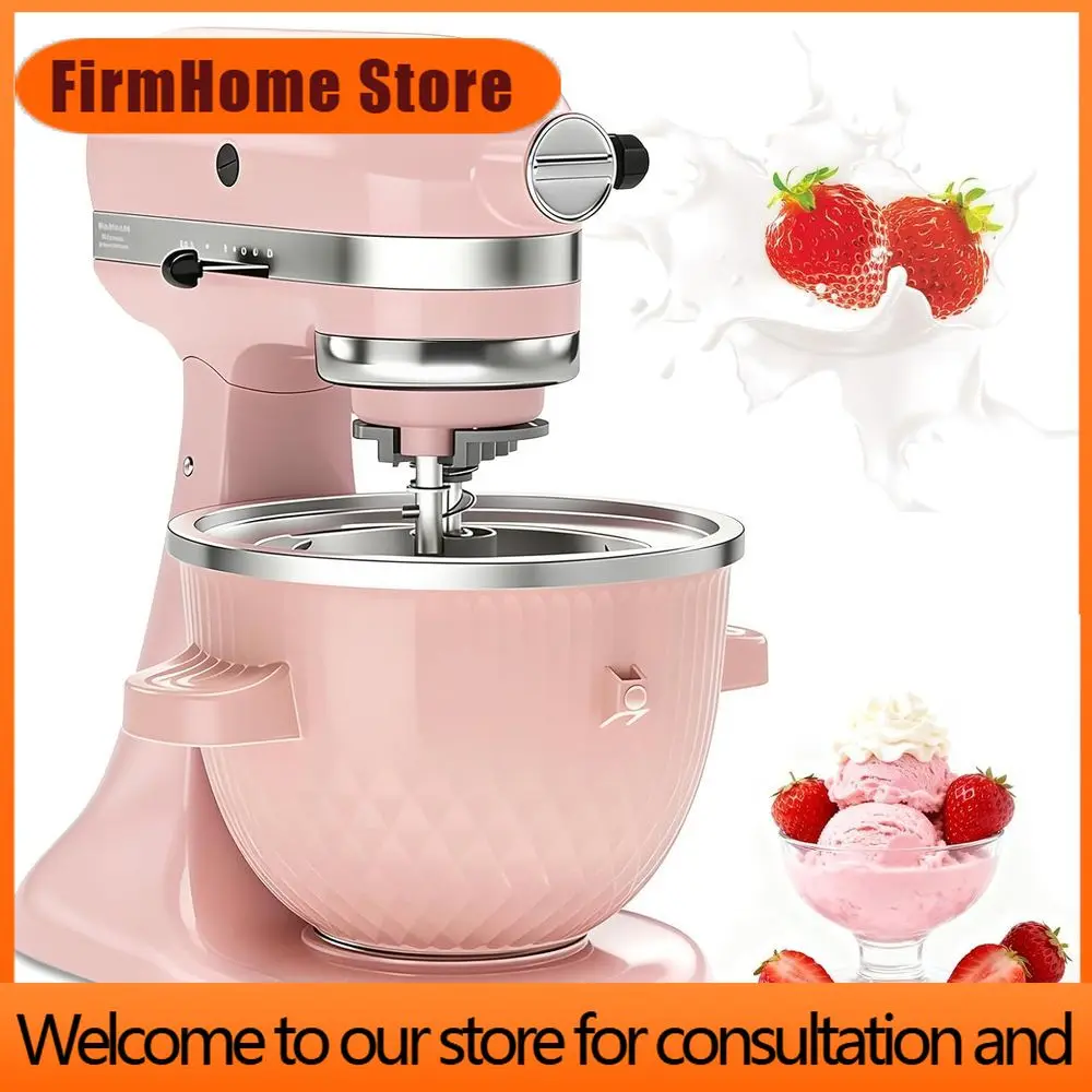 FirmHome StorePink 2-Quart Ice Cream & Sorbet Maker With Gelato Attachment For 4.5-6 Quart Stand Mixers